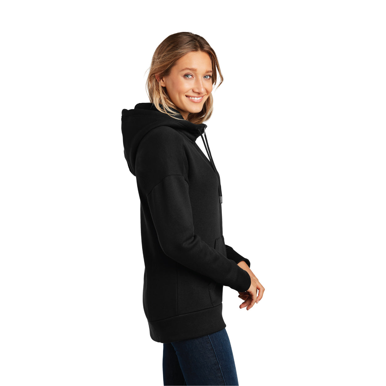 District® Women’s Perfect Weight® Fleece Drop Shoulder Full-Zip Hoodie ...